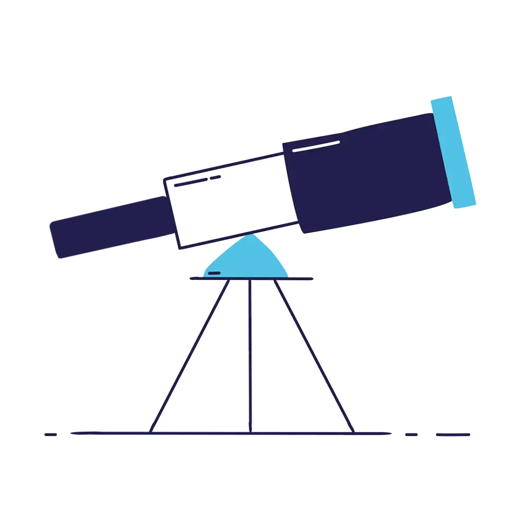 illustrazione di un telescopio, concetto visione